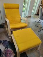 Zgan. Ikea Poäng schommelstoel en voetenbank, Huis en Inrichting, Fauteuils, Ophalen, Zo goed als nieuw