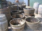 eiken bloembakken van wijn en whisky v.a.€ 40,00 zie fo-omsc, Ophalen, Tuin, Minder dan 60 cm, Rond