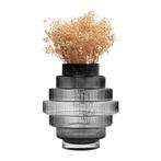 NIEUW! Vaas QUVIO grijs/zwart ZSM OPHALEN, Ophalen, Zo goed als nieuw, Glas, Minder dan 50 cm