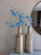 Grote hoge gouden vazen met kunstbloemen, Overige materialen, Overige kleuren, Ophalen of Verzenden, Zo goed als nieuw