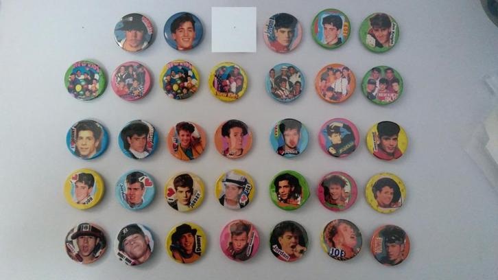 New Kids on the Block NKOTB boyband groep buttons set, Verzamelen, Muziek, Artiesten en Beroemdheden, Gebruikt, Ophalen of Verzenden