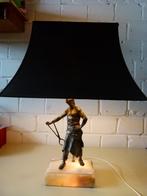 vintage Hollywood Regency figuurlamp Emil Picault, Huis en Inrichting, Lampen | Tafellampen, Ophalen, Metaal, Zo goed als nieuw