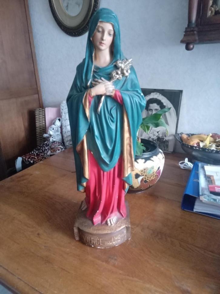 Prachtige grotere Maria VIERGE au LYS, Antiek en Kunst, Antiek | Religie, Ophalen of Verzenden