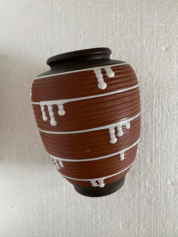 Illkra keramiek vaas met Palermo Decor , jaren 60, Huis en Inrichting, Woonaccessoires | Vazen, Gebruikt, Overige kleuren, Minder dan 50 cm