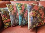 4 vrolijke wasbare sierkussens, buiten of binnen €12.50, Verzenden, Zo goed als nieuw, Overige kleuren, Vierkant
