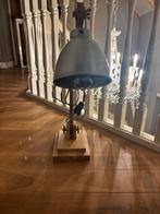 Industriële Tafellamp Hout & Metaal, Huis en Inrichting, Lampen | Tafellampen, Ophalen of Verzenden, Gebruikt, Hout, Minder dan 50 cm