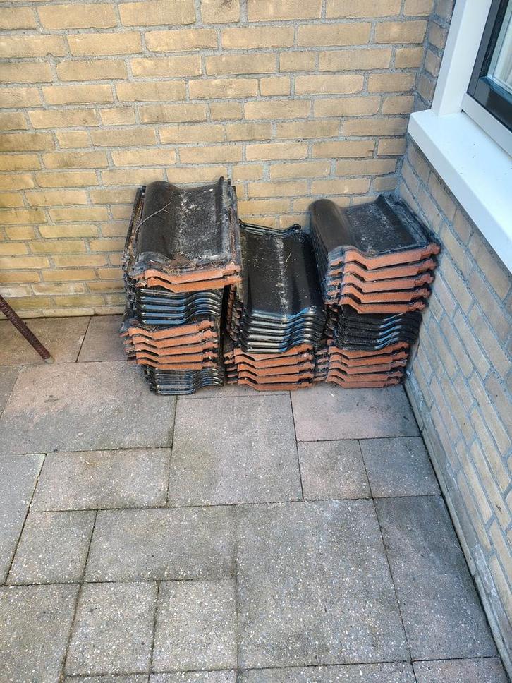Zwarte Dakpannen Flandrn Plus - 40 stuks, Doe-het-zelf en Verbouw, Dakpannen en Dakbedekking, Gebruikt, Dakpannen, Steen of Klei
