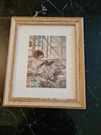 Houten lijstje met oude kaart, Huis en Inrichting, Ophalen, Minder dan 50 cm, Gebruikt, Minder dan 50 cm