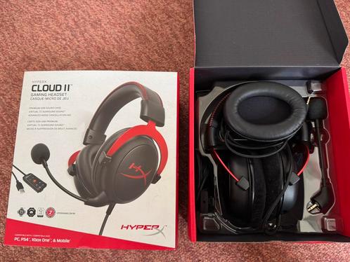 HyperX cloud 2 koptelefoon, Computers en Software, Headsets, Zo goed als nieuw, Over-ear, Bedraad, Gaming headset, Mute-functie