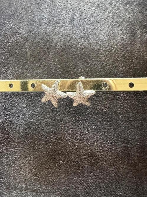 Super leuke zilveren zeesterren oorbellen, met strass, ZGAN!, Sieraden, Tassen en Uiterlijk, Oorbellen, Zo goed als nieuw, Knopjes of Stekers