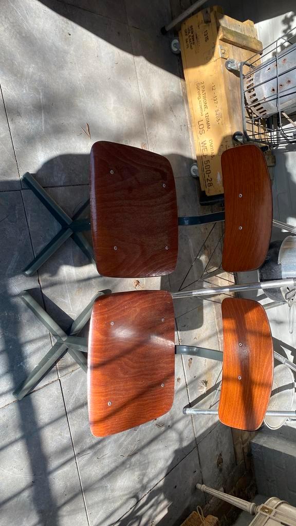 Vintage Schoolstoeltje Jaren 60 Retro, Huis en Inrichting, Stoelen, Gebruikt, Eén, Hout, Bruin, Ophalen