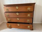Eikenhouten commode met koperen handgrepen (ringen), Eikenhout, Met lade(s), 25 tot 50 cm, 50 tot 100 cm