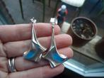 prachtige oorhangers laponia finland bjorn weckstrom 925, Hangers, Ophalen of Verzenden, Zo goed als nieuw, Zilver