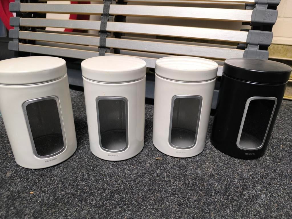 Brabantia vooraadbussen 5 stuks 3x wit 2x zwart, Ophalen of Verzenden