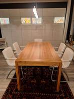 5 Witleren Eetkamerstoelen met Metalen Frame, Huis en Inrichting, Stoelen, Ophalen, Gebruikt, Wit, Metaal