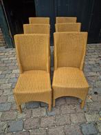 Rotan Eetkamerstoelen - 6 Stuks - Tuin/Studenten, Huis en Inrichting, Stoelen, Ophalen, Gebruikt, Bruin, Riet of Rotan