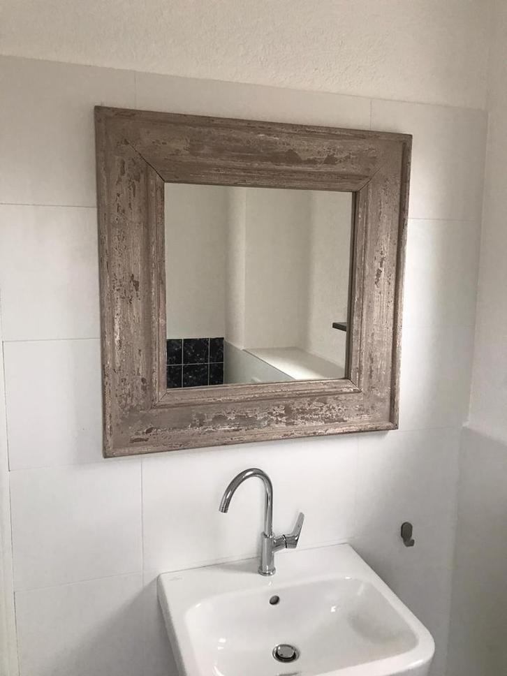 Vintage vierkante spiegel, Huis en Inrichting, Woonaccessoires | Spiegels, Gebruikt, 50 tot 75 cm, Vierkant, Ophalen of Verzenden
