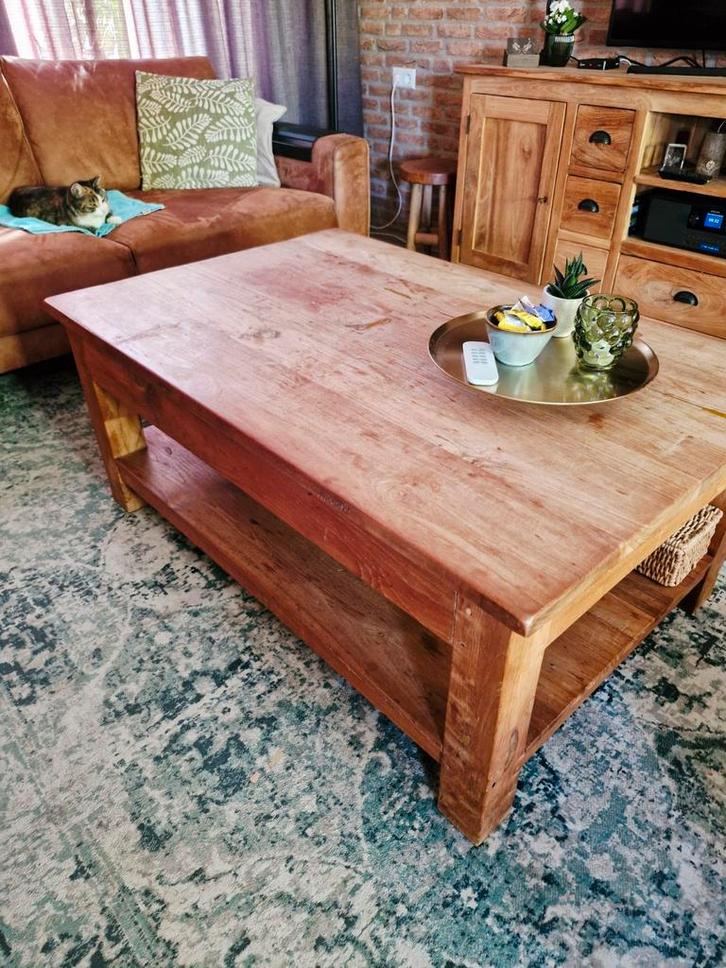 Teak salontafel - 120x80x50cm, Huis en Inrichting, Tafels | Salontafels, Ophalen
