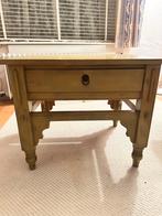 Mosterdkleurige salontafel met lade, Huis en Inrichting, Tafels | Salontafels, Ophalen, 100 tot 150 cm, 50 tot 100 cm, Minder dan 50 cm