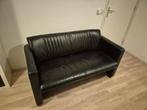 Leolux Fabio Zwarte Leren 2-zits Bank, Huis en Inrichting, Ophalen, Gebruikt, 150 tot 200 cm, Tweepersoons