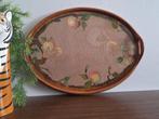 Vintage-antiek dienblad handbeschilderd, Ophalen of Verzenden, Gebruikt, Hout