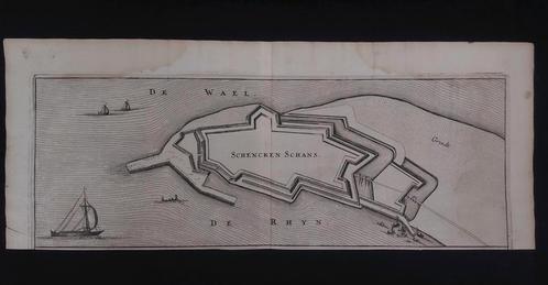 40 / Plattegrond van Schenckenschans  gravure uit 1659, Antiek en Kunst, Kunst | Etsen en Gravures, Ophalen of Verzenden