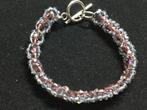 kristal en stalen armband, Staal, Paars, Ophalen of Verzenden, Zo goed als nieuw