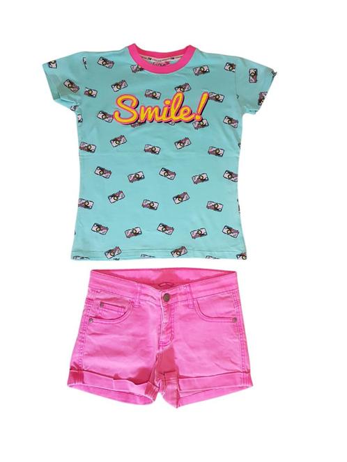 Geweldig neon roze HEMA stretch shortje maat 146-152., Kinderen en Baby's, Kinderkleding | Maat 146, Zo goed als nieuw, Meisje