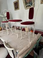 3 Stoelen, CAFE CHAIRS,Queen of Hearts,vintage, Huis en Inrichting, Stoelen, Gebruikt, Drie, Wit, Ophalen of Verzenden