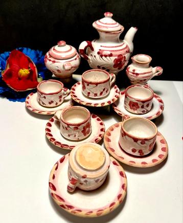 Vintage Poppenhuis Theeservies Compleet Keramiek Aardewerk H beschikbaar voor biedingen
