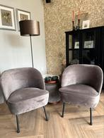 Set fauteuils incl poef van Be Pure Home grijs fluweel, Huis en Inrichting, Fauteuils, Ophalen, Zo goed als nieuw, Stof, 50 tot 75 cm