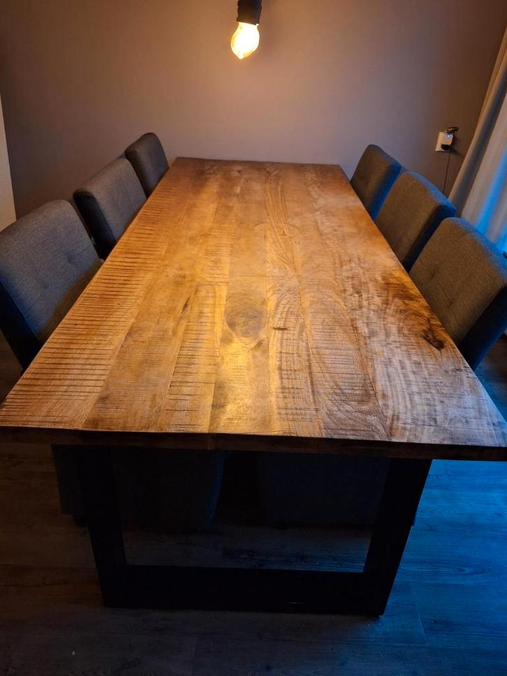Loods 5 Mango houten eettafel 240x100cm, Huis en Inrichting, Tafels | Eettafels, Zo goed als nieuw, 100 tot 150 cm, 200 cm of meer