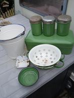 Vintage emaile keukenset 70 jaar oud., Antiek en Kunst, Antiek | Emaille, Ophalen of Verzenden