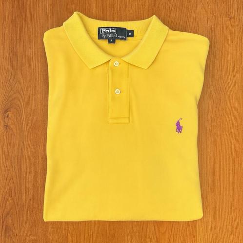 Ralph Lauren Polo M – Geel met Paars Logo, Kleding | Heren, Polo's, Zo goed als nieuw, Maat 48/50 (M), Geel, Ophalen of Verzenden