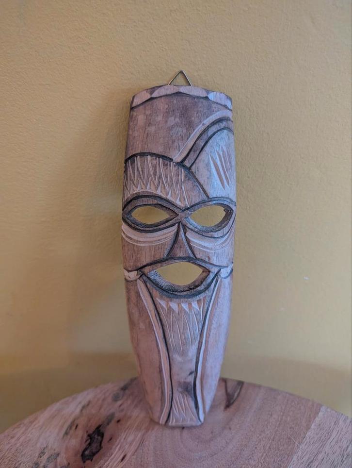Houten Masker - Wanddecoratie - 21,5cm, Antiek en Kunst, Kunst | Niet-Westerse kunst, Ophalen of Verzenden