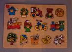 Twee houten knopjes kinderpuzzels, Gebruikt, 10 tot 50 stukjes, Ophalen of Verzenden, Van hout
