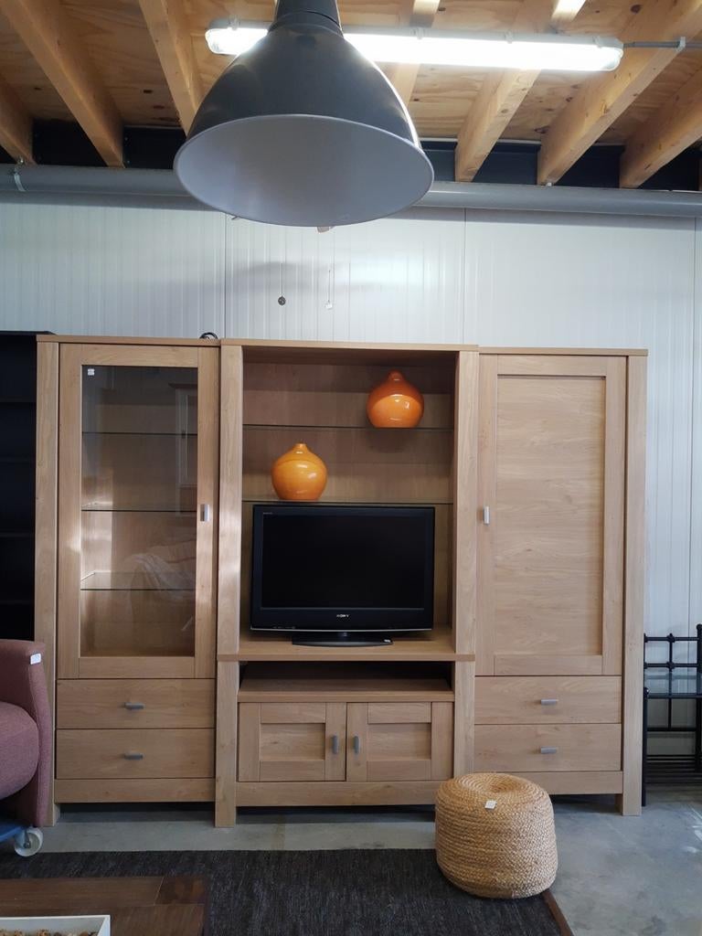 Modern wandmeubel met vitrinekast, Ophalen, Nieuw, Gas