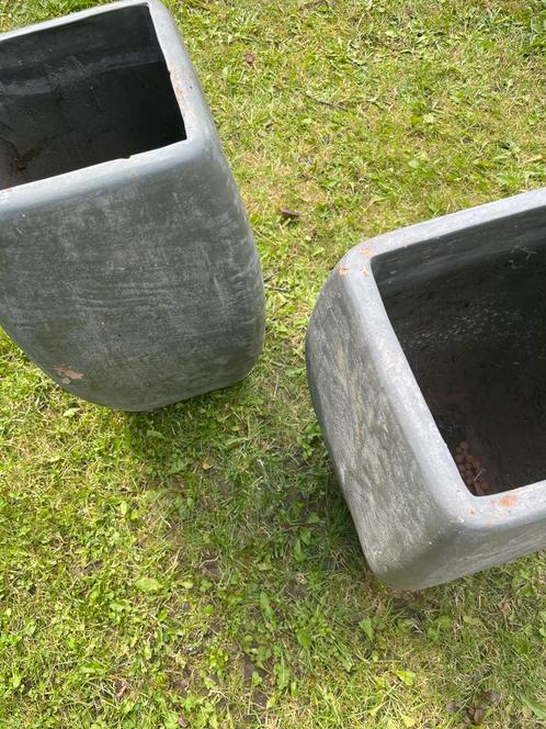 Set van 2 bloembakken, Tuin en Terras, Bloembakken en Plantenbakken, Gebruikt, Binnen, Balkon, Tuin, 30 tot 60 cm, Minder dan 60 cm