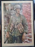 WO2 Origineel duits muur poster, zeer zeldzaam, Ophalen, Landmacht, Duitsland, Foto of Poster