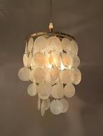 Sale ! Capiz hanglamp parelmoer van 139,- nu 69,- goud frame, Baak, Ophalen of Verzenden, Glas, Baak
