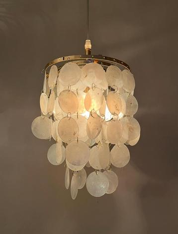 Sale ! Capiz hanglamp parelmoer van 139,- nu 69,- goud frame beschikbaar voor biedingen