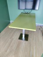 2 stuks groene tafel op aluminium voet, 160x80, Huis en Inrichting, Tafels | Bijzettafels, Ophalen, Gebruikt, 75 cm of meer, 60 cm of meer