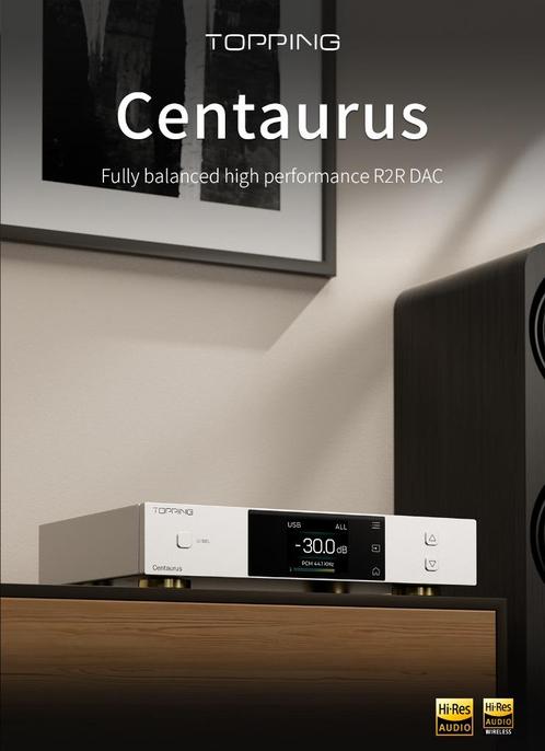 TOPPING CENTAURUS FULLY BALANCED R2R DAC WITH HOLO design, Audio, Tv en Foto, Converters, Nieuw, Ophalen of Verzenden