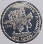 Ecuador 5000 Sucres 1999 (zilver) - El hombre y su Caballo, Vóór koninkrijk, Verzenden, Zilver, Overige waardes