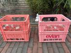 2x Decoratieve Evian Kratten - Lichtroze, Ophalen, Gebruikt, Minder dan 35 cm, Minder dan 50 cm