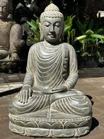 Handgemaakt "Earth Touching" Stenen Boeddha Tuinbeeld 83cm, Tuin en Terras, Boeddhabeeld, Verzenden