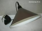 vintage bruin-wit emaille hanglampje, lampje, lampenkapje, Ophalen of Verzenden, Gebruikt, Nostalgie