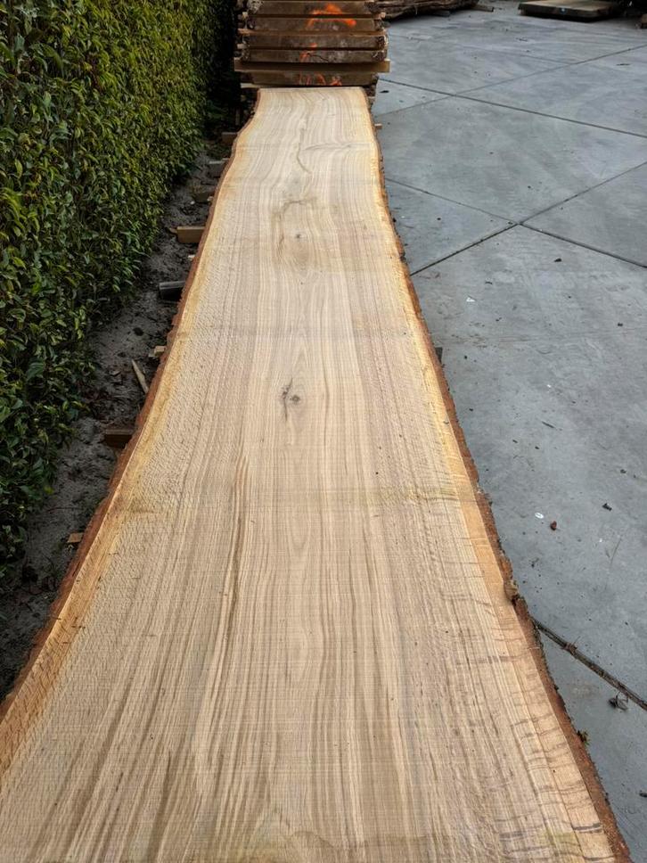 Zeer mooie eiken schaaldelen 400x60x4 cm, Tuin en Terras, Palen, Balken en Planken, Zo goed als nieuw, Planken, 250 cm of meer