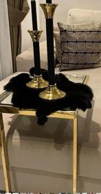 Bijzettafel in zilver en goud 63 cm hoog colmore, Huis en Inrichting, Tafels | Bijzettafels, Minder dan 55 cm, Rond, Nieuw, 60 cm of meer