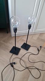 2 zwarte lampen voor een zacht prijsje, Ophalen, Gebruikt, Minder dan 50 cm, Industrieel